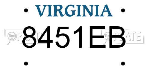 8451EB Virginia License Plate