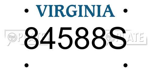 84588S Virginia License Plate