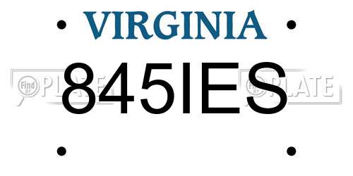 845IES Virginia License Plate
