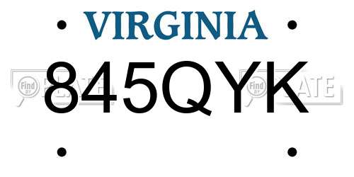 845QYK Virginia License Plate