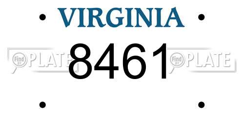 8461 Virginia License Plate