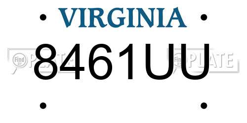 8461UU Virginia License Plate