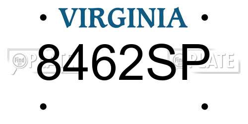 8462SP Virginia License Plate