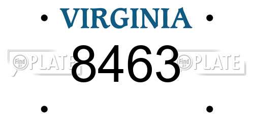 8463 Virginia License Plate
