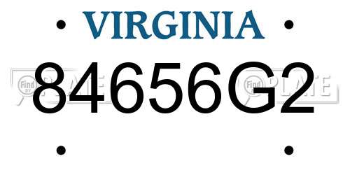 84656G2 Virginia License Plate