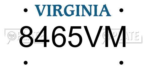 8465VM Virginia License Plate