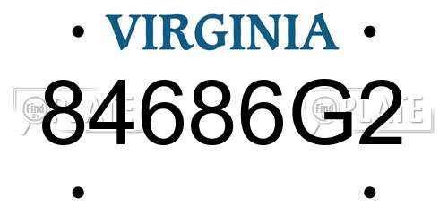 84686G2 Virginia License Plate