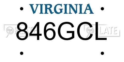 846GCL Virginia License Plate