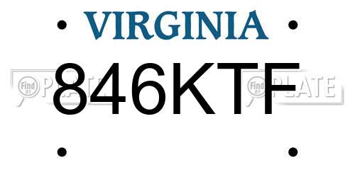 846KTF Virginia License Plate