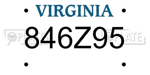 846Z95 Virginia License Plate