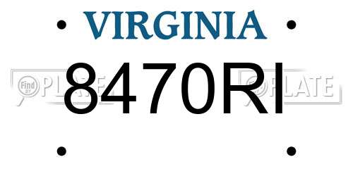 8470RI Virginia License Plate