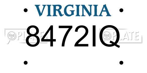 8472IQ Virginia License Plate