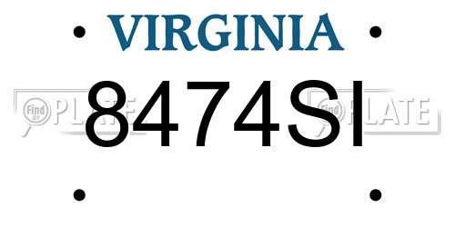 8474SI Virginia License Plate