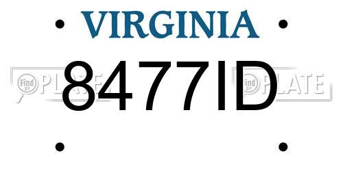 8477ID Virginia License Plate