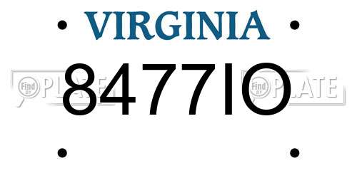8477IO Virginia License Plate