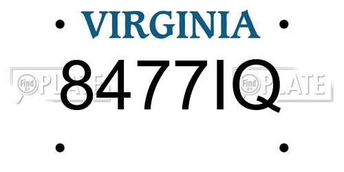 8477IQ Virginia License Plate