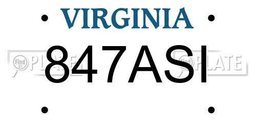 847ASI Virginia License Plate