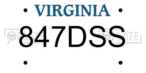 847DSS Virginia License Plate