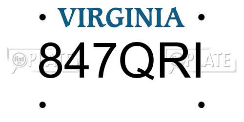 847QRI Virginia License Plate