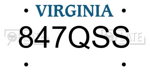 847QSS Virginia License Plate