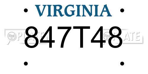 847T48 Virginia License Plate