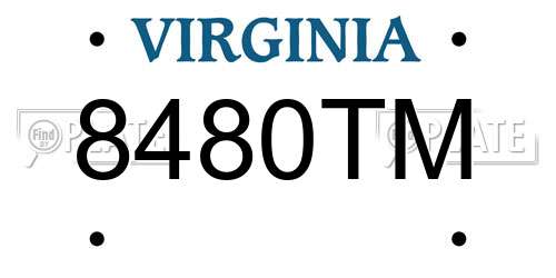 8480TM Virginia License Plate