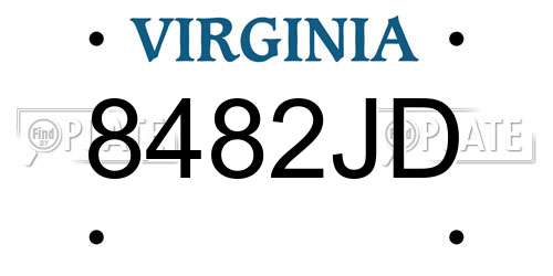 8482JD Virginia License Plate