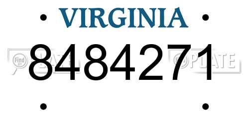 8484271 Virginia License Plate