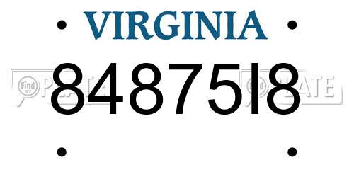 84875I8 Virginia License Plate