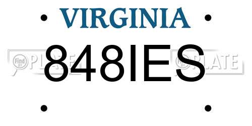 848IES Virginia License Plate