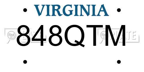 848QTM Virginia License Plate