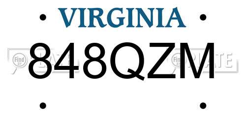 848QZM Virginia License Plate
