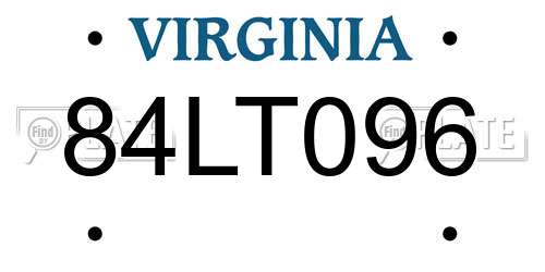 84LT096 Virginia License Plate