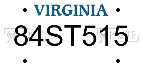 84ST515 Virginia License Plate