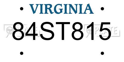 84ST815 Virginia License Plate