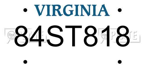 84ST818 Virginia License Plate