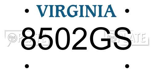 8502GS Virginia License Plate