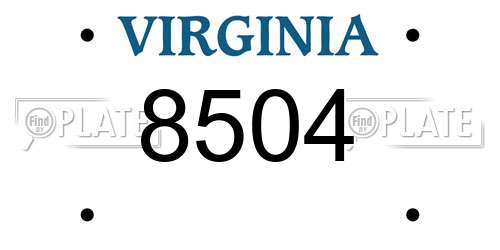 8504 Virginia License Plate