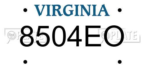 8504EO Virginia License Plate