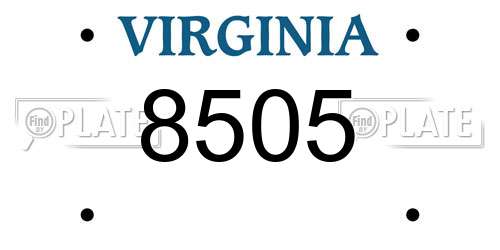 8505 Virginia License Plate