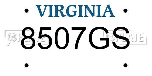 8507GS Virginia License Plate