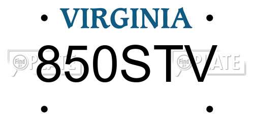 850STV Virginia License Plate