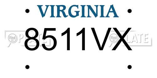 8511VX Virginia License Plate