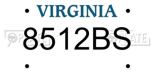 8512BS Virginia License Plate