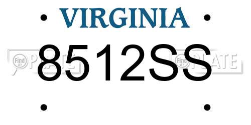 8512SS Virginia License Plate