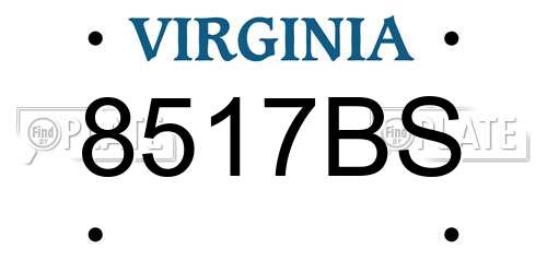 8517BS Virginia License Plate