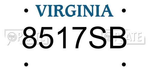 8517SB Virginia License Plate