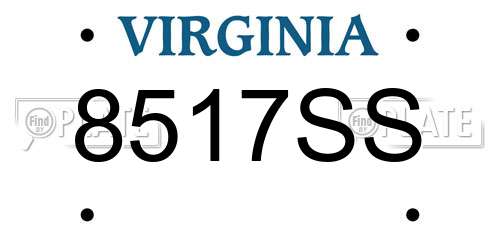 8517SS Virginia License Plate