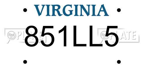 851LL5 Virginia License Plate