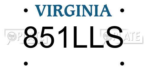 851LLS Virginia License Plate